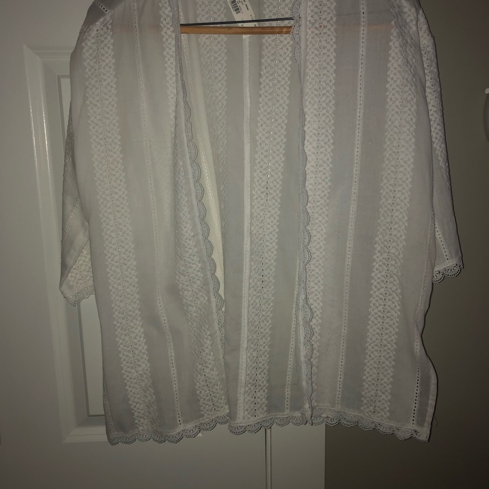 White cotton cardigan small